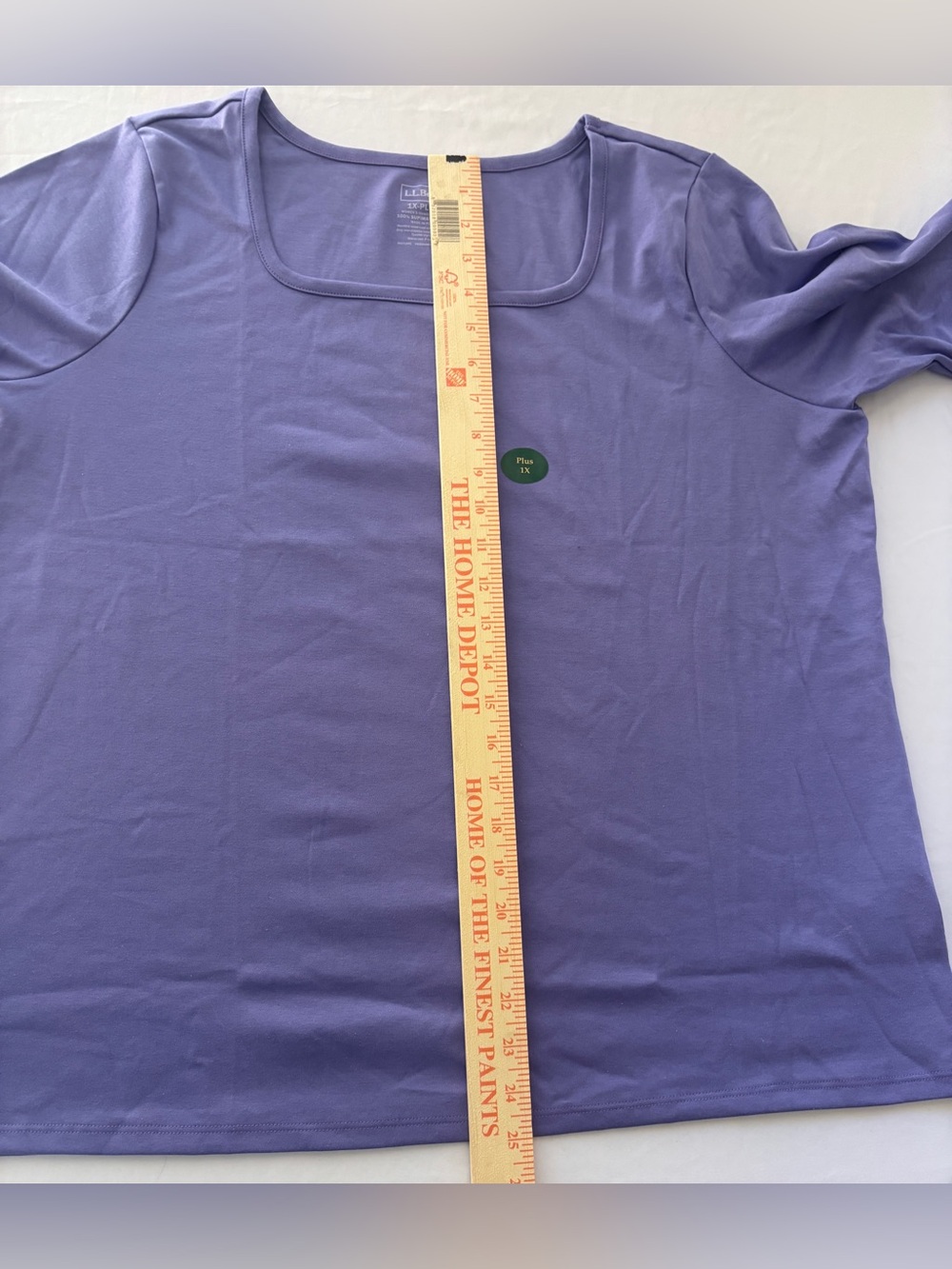 LL Bean Purple 100% Cotton Square Neck Top Women’s 1X New with Tags - Picture 5 of 13